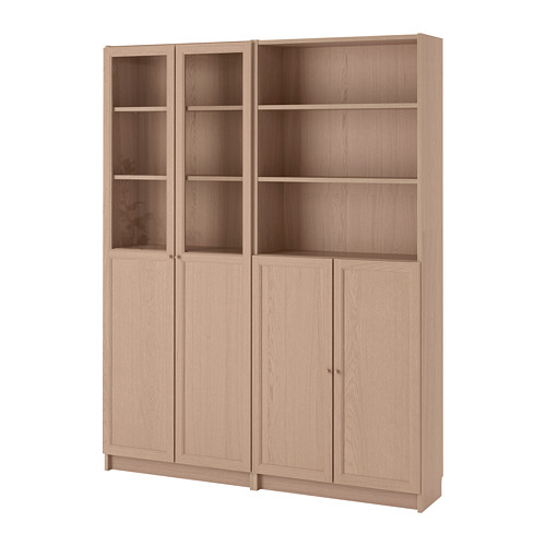 BILLY/OXBERG, bookcase with panel/glass doors