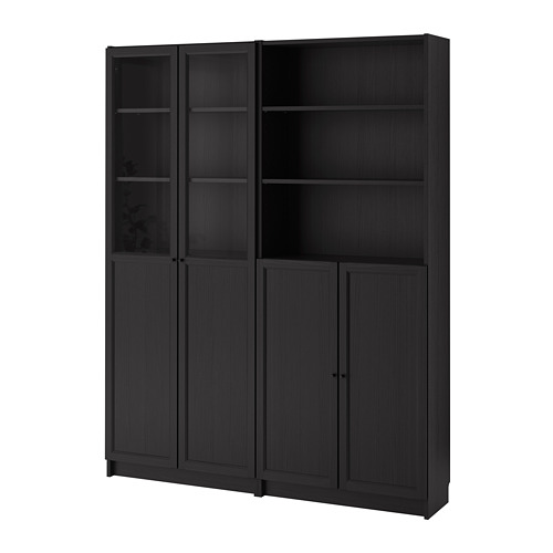 BILLY/OXBERG, bookcase with panel/glass doors