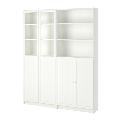 BILLY/OXBERG, bookcase with panel/glass doors