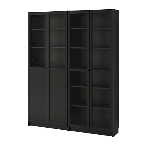 BILLY/OXBERG, bookcase with panel/glass doors