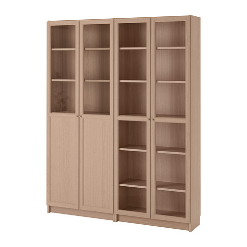 BILLY/OXBERG, bookcase with panel/glass doors