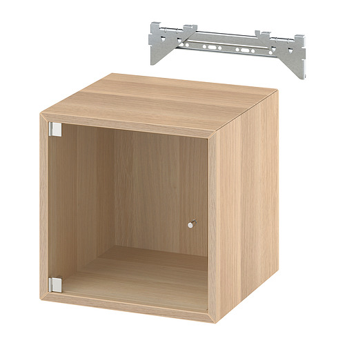 EKET, wall cabinet with glass door