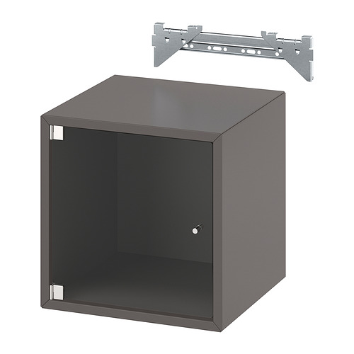 EKET, wall cabinet with glass door