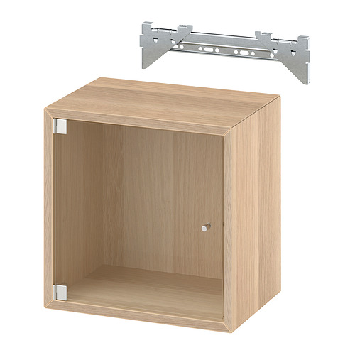 EKET, wall cabinet with glass door