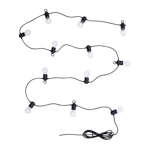 SVARTRÅ, LED lighting chain with 12 lights