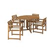NÄMMARÖ table+4 chairs w armrests, outdoor