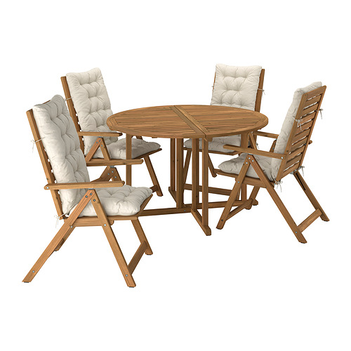 NÄMMARÖ, borð og fjórir hægindastólar, úti