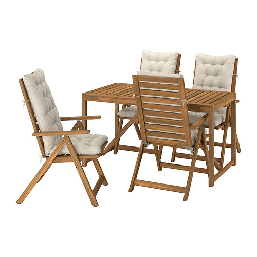 NÄMMARÖ, borð og fjórir hægindastólar, úti