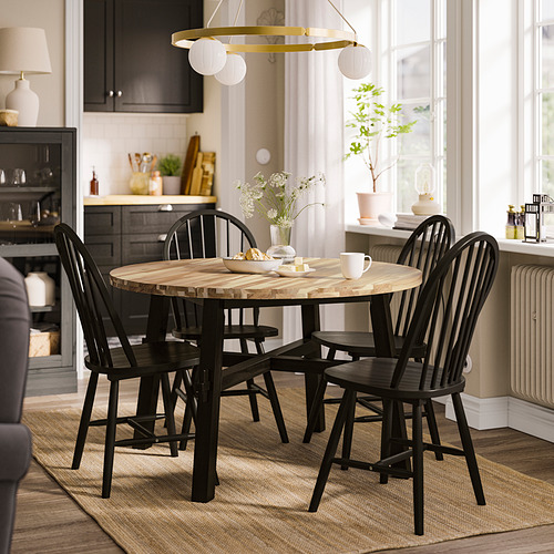 SKOGSTA, borð og fjórir stólar