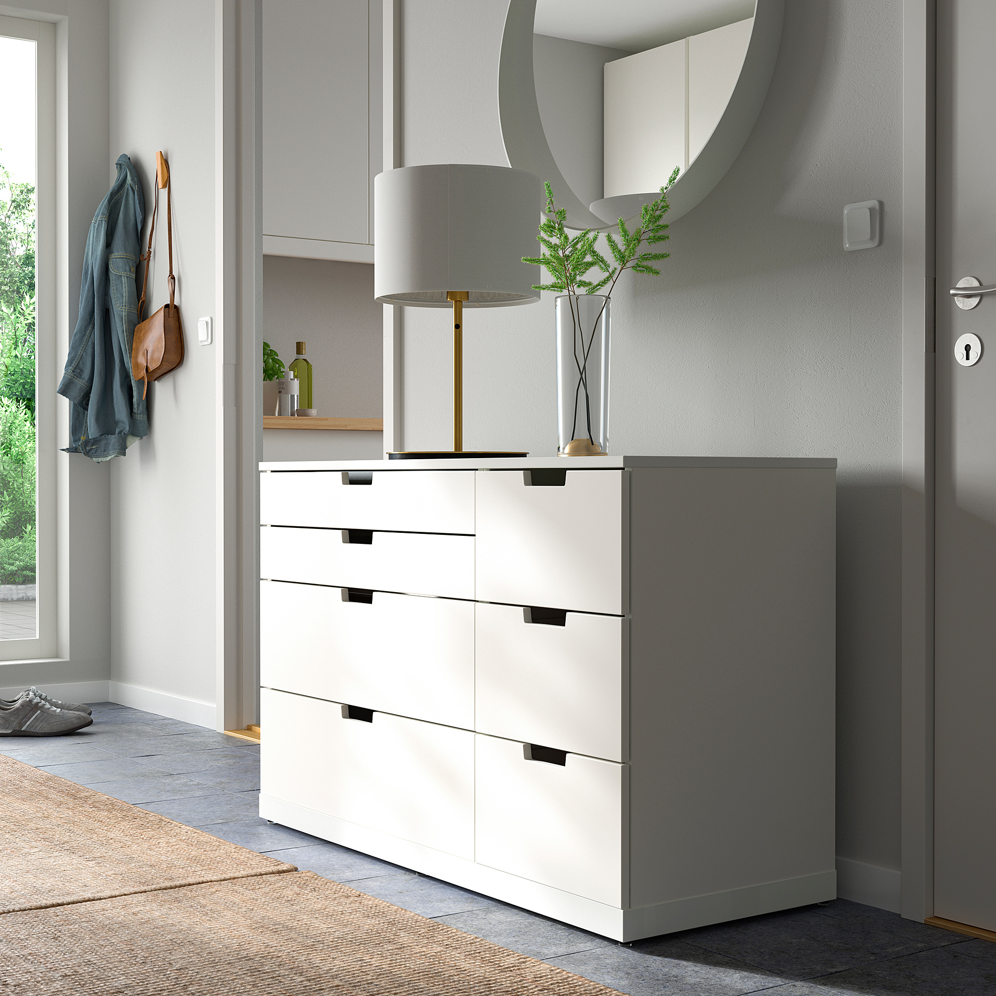 NORDLI kommóða, sjö skúffur