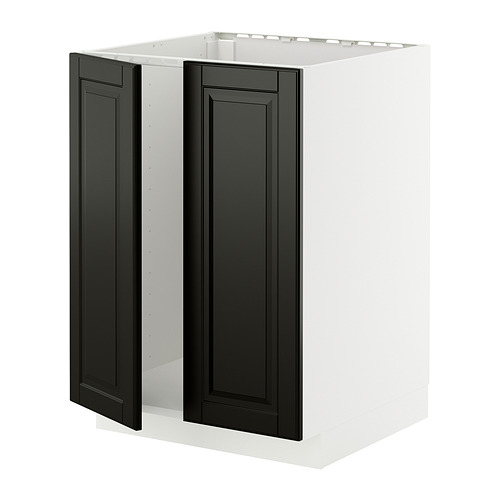 METOD base cabinet for sink + 2 doors