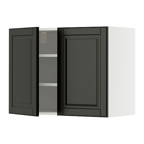 METOD wall cabinet with shelves/2 doors