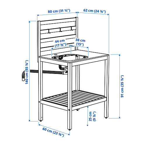 NÄMMARÖ eining fyrir vask