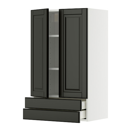 METOD/MAXIMERA wall cabinet w 2 doors/2 drawers