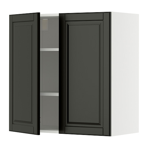 METOD wall cabinet with shelves/2 doors