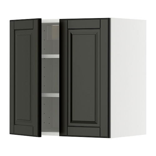 METOD wall cabinet with shelves/2 doors