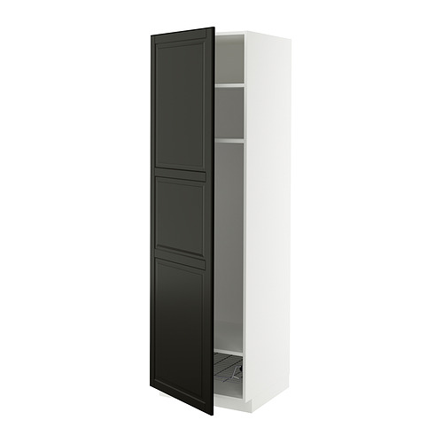 METOD high cabinet w shelves/wire basket