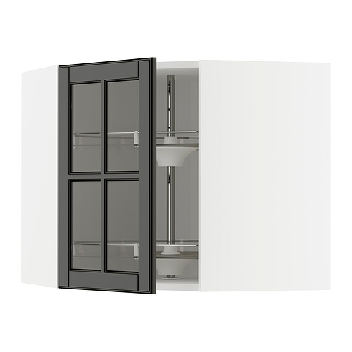 METOD corner wall cab w carousel/glass dr