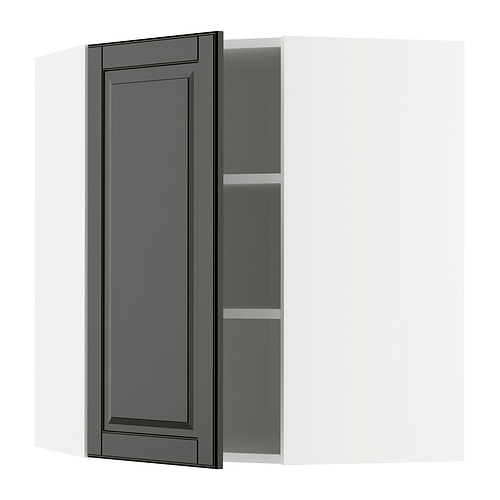 METOD corner wall cabinet with shelves