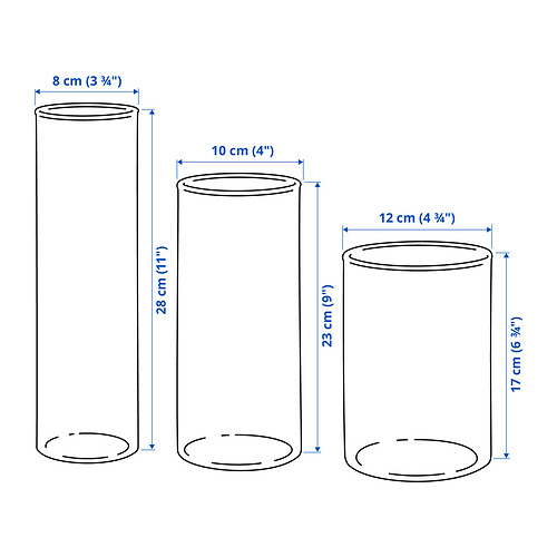 CYLINDER vase, set of 3