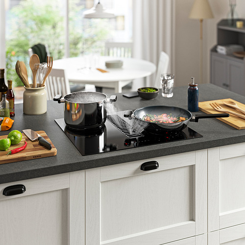 TÄCKNAN, induction hob/integrated extractor