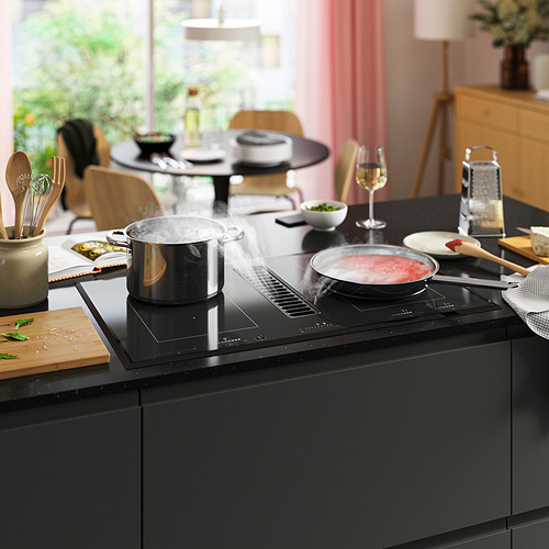 TÄCKNAN, induction hob/integrated extractor