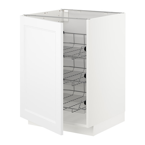 METOD base cabinet with wire baskets