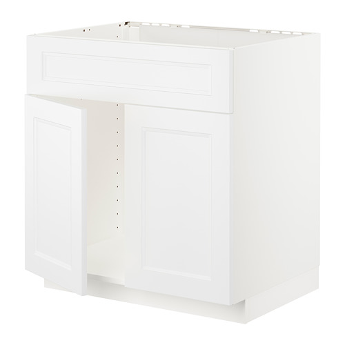 METOD, base cabinet f sink w 2 doors/front