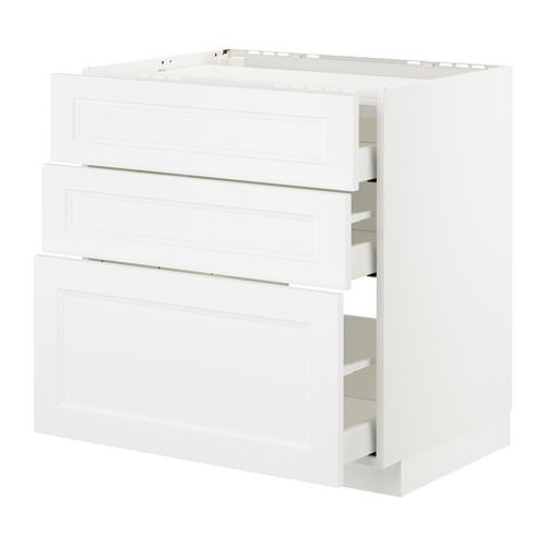 METOD, base cab f hob/3 fronts/3 drawers