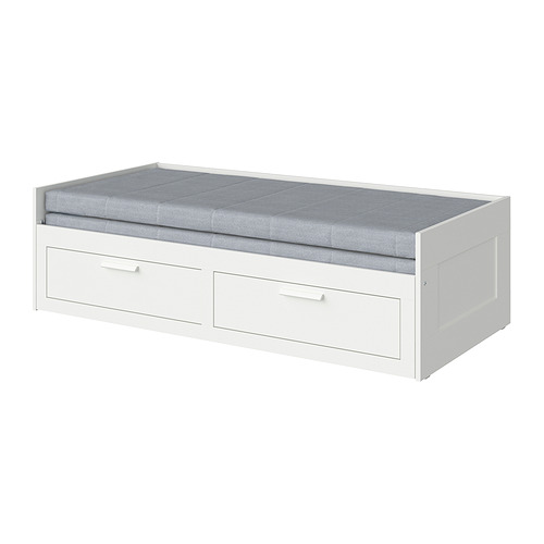 BRIMNES, day-bed w 2 drawers/2 mattresses