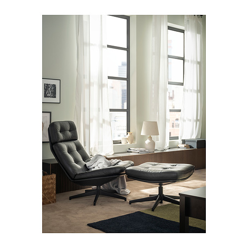 HAVBERG, armchair and footstool