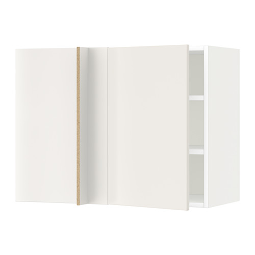 METOD corner wall cabinet with shelves
