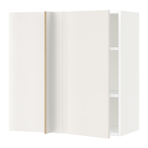 METOD corner wall cabinet with shelves