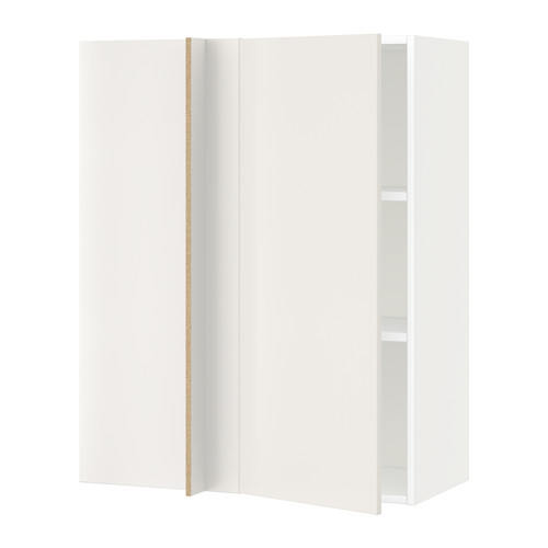 METOD corner wall cabinet with shelves