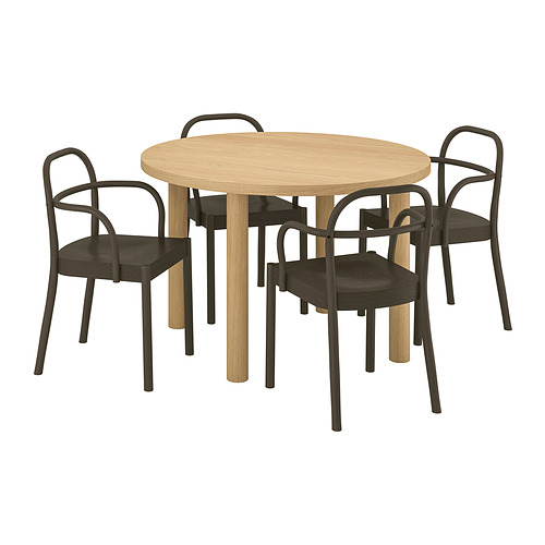 STOCKHOLM 2025/STOCKHOLM 2025, borð og fjórir stólar með örmum