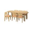 Oak veneer/oak rattan