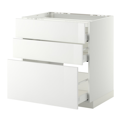 METOD/MAXIMERA base cab f hob/3 fronts/3 drawers