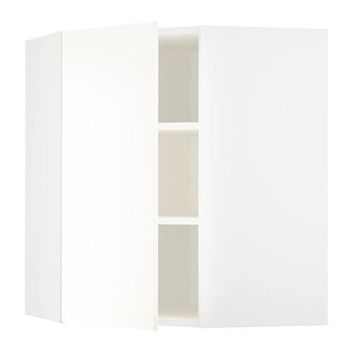 METOD corner wall cabinet with shelves