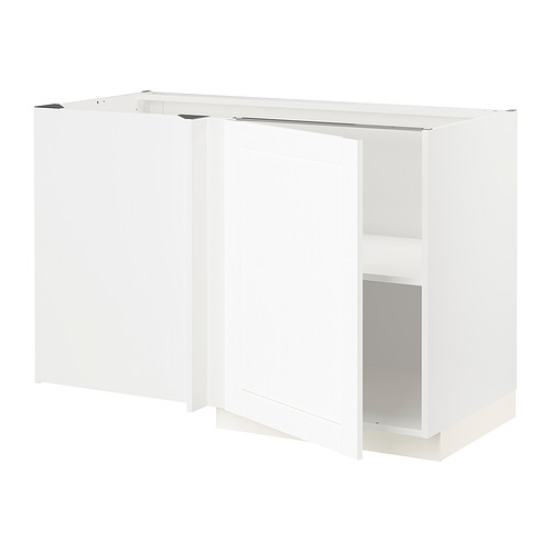 METOD, corner base cabinet with shelf