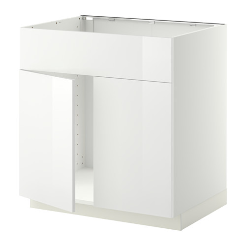 METOD base cabinet f sink w 2 doors/front
