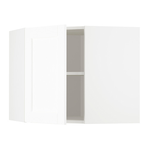 METOD, corner wall cabinet with shelves