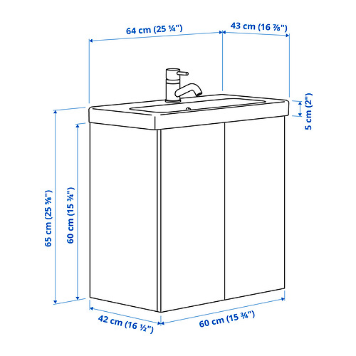 ENHET/TVÄLLEN wash-stnd w doors/wash-basin/tap