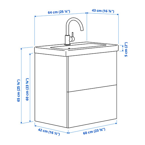 ENHET/TVÄLLEN wash-stnd w drawers/wash-basin/tap