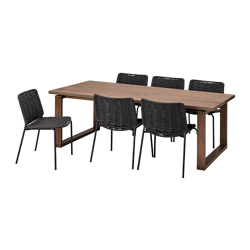 MÖRBYLÅNGA/TEGELÖN, table and 6 chairs