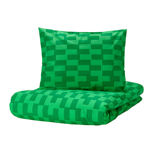 BLÅSKATA, duvet cover and pillowcase