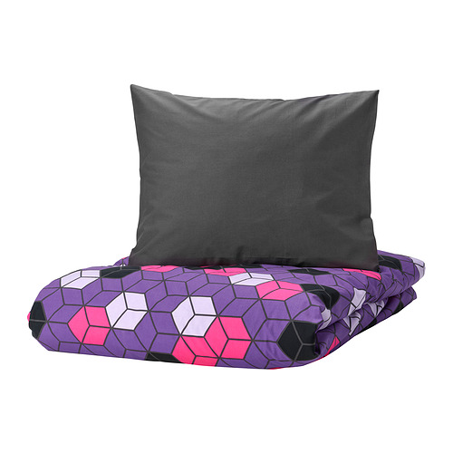 BLÅSKATA, duvet cover and pillowcase