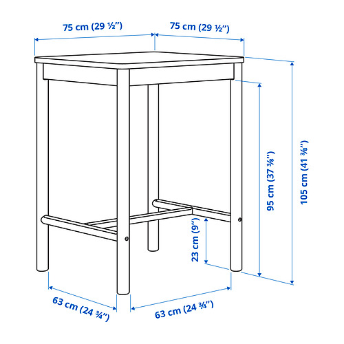 RÖNNINGE/RÖNNINGE bar table and 4 bar stools