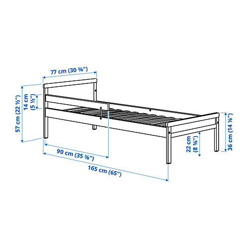 SNIGLAR bed frame with slatted bed base