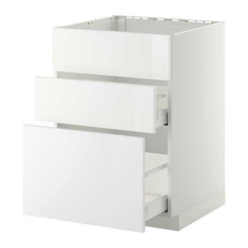 METOD/MAXIMERA, base cab f sink+3 fronts/2 drawers