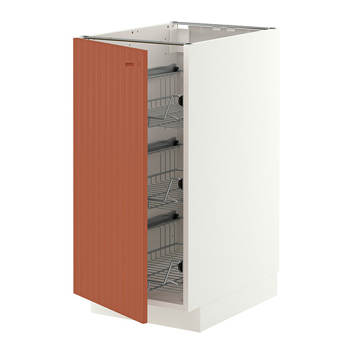 METOD base cabinet with wire baskets